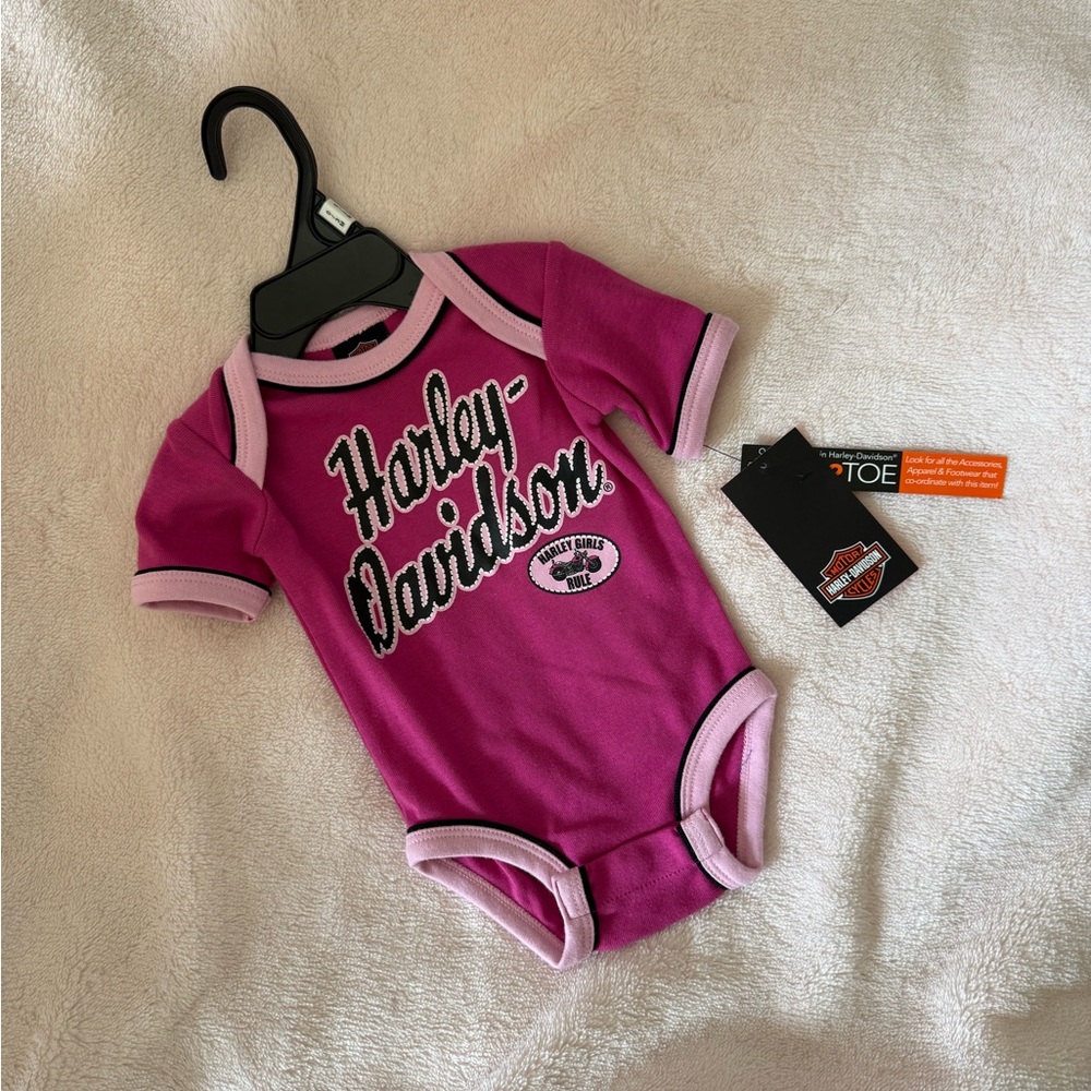Harley-Davidson Pink Bodysuit with Sporty Trim